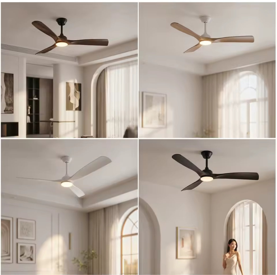 Ceiling Fan with Light – 25”, 42” & 52” Low Profile Flush Mount Fan with Remote Control